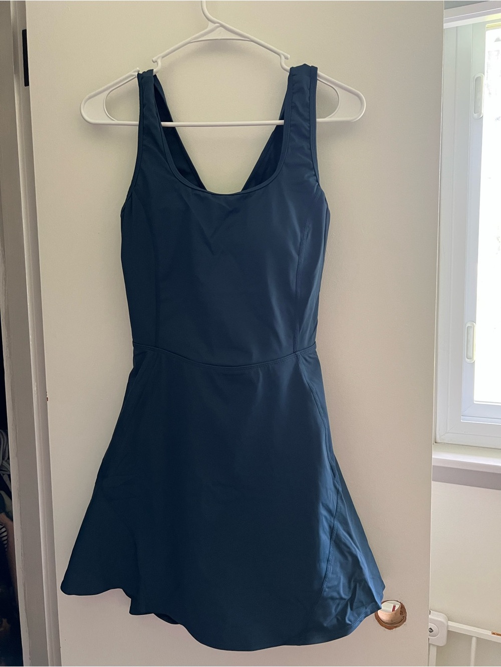 HALARA Teal Blue Sleeveless Skater Dress